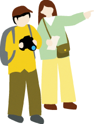 探検をしている子供たち