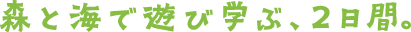 森と海で遊び学ぶ2日間。